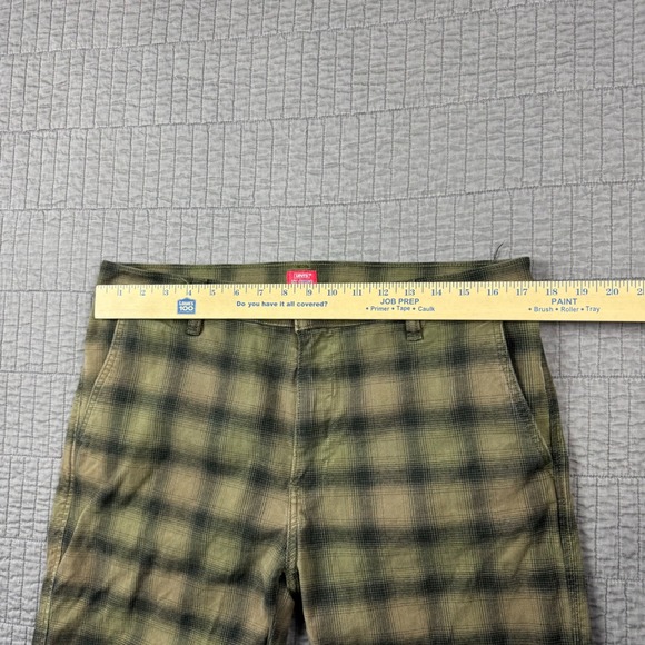 Levi's Pants Men 34x32 (34x30) Green Brown Plaid XX Chino Standard Taper - Picture 10 of 13